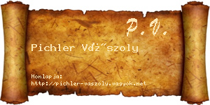 Pichler Vászoly névjegykártya